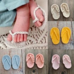Accessoires de photographie pour nouveau-nés 1 paire pantoufles tricotées pour bébé Mini