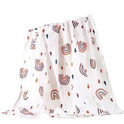 Couverture de réception en mousseline de coton doux pour bébé sac de couchage imprimé serviette de