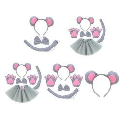 Costume pour enfants 1/3/4/5 pièces oreilles de souris bandeau queue de nœud papillon gants