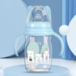 Bouteille de lait en Silicone pour bébé 220ML prévention des chutes bouteille d'eau avec poignée