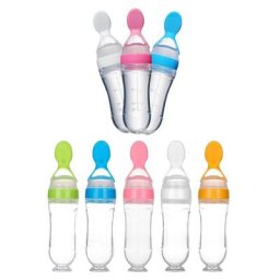 BiSantos en silicone pour nouveau-né cuillère à riz mangeoire à céréales pour nourrissons