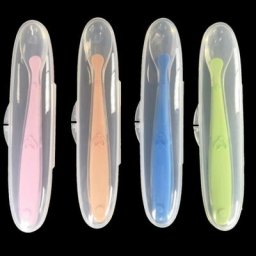 Boîte de rangement en silicone pour cuillère d'alimentation pour bébé étui de voyage transparent en