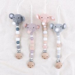 Porte-tétine en forme d'éléphant pour nouveau-né chaîne factice jouet de dentition à mâcher