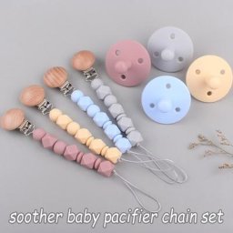 Silicone Bead Pacifier Clip for Baby Girl Boy Dummy Pacifiers Soother Chain Holder Newborn Teething
