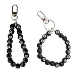 Porte-clé en perles de billard chaîne de poignet pour téléphone porte-clés de voiture pendentif