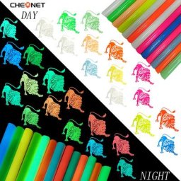 Vinyle de transfert de chaleur lumineux flexible 14 couleurs lueur dans la nuit 1 feuille Cricut