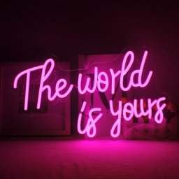 WanosphThe World Is Yours Neon Lights Signe LED Chambre ix Bar Lampes de vacances Art
