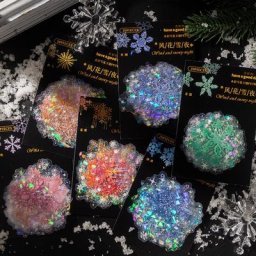 Autocollants flocons de neige aquarelle décoratifs en PVC étiquette Scrapbooking matériel pour