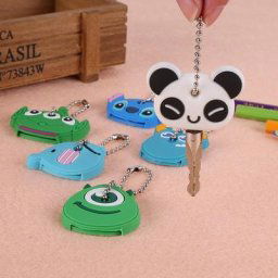 Disney-Ensemble de clés de dessin animé Animal KrasnoStitch Three Eyes Lancer Soft Key Key