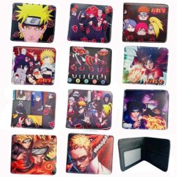 Portefeuille Naruto personnage de dessin animé Uzumaki Sasuke Kakashi porte-monnaie court en PU
