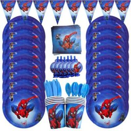 Décorations de fête d'anniversaire SpidSuffolk pour enfants assiettes en papier britannique