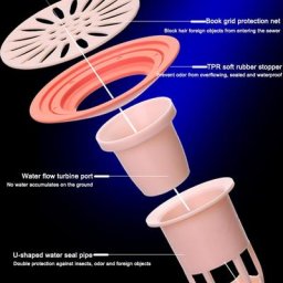 Couvercle déodorant en Silicone pour lavabo Anti-blocage des poils pour salle de bain et cuisine