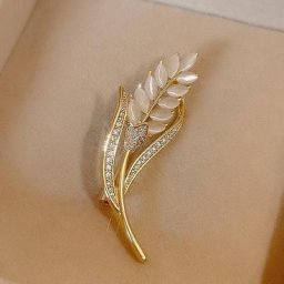 Broche de blé tendance pour femmes épingles de collier en pierre d'opale de luxe accessoires