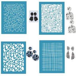 InjScreen-Pochoirs pour Argile Polymère Kit d'Impression Réutilisable en Maille Transfert