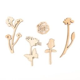 Collection de Scrapbooking en bois joli motif de fleurs artisanat pour accessoire fait à la main
