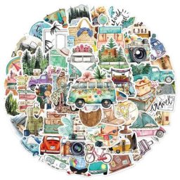 Autocollants de dessin animé de voyage de camping en plein air décalcomanies de graffiti cool