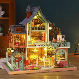 Cutebee-Kit de maison de beurre en bois l'inventaire avec meubles lumière Jungle Resort jouets