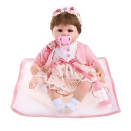 Poupée reborn pour fille et garçon 40cm/15 pouces réaliste fait à la main corps en vinyle souple