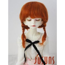 Perruques de jouets MSD Mohair JD143 7-8 pouces 18-20cm tresses jumeaux courtes cheveux de poupée