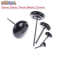 Lot de 50 paires d'yeux en verre noir 3/5/7/9/11mm pour ours en peluche accessoires de poupées