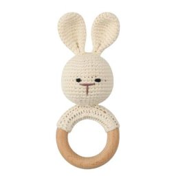 Hochet de dentition en bois pour bébé corde tressée douce jouets anneaux de dentition en forme de