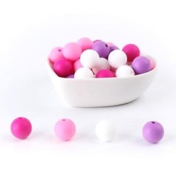 TeWindsor-Perles Rondes en Silicone pour Bébé Jouets de Dentition pour Collier Sucette