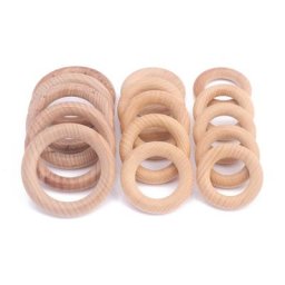 Anneau de dentition en bois pour bébé anneau rond de qualité alimentaire pendentif en hêtre