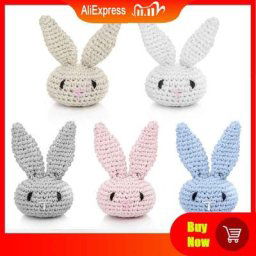 Chaîne de sucette pour bébé Crochet en coton fait à la main lapin DIY accessoires pour