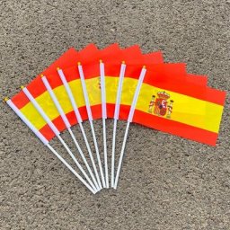 AERLXEMRBRAE-Drapeau à Main Personnalisé d'Espagne Sensation Nationale en Polyester 14x21cm 100