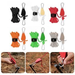 Bouchon de corde en Nylon réfléchissant 4mm 4m attache de corde à vent avec mousqueton tente