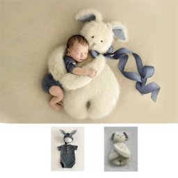 Accessoires Photo pour nouveau-né chapeau de lapin Costume barboteuse combinaisons vêtements de