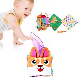 Boîte à mouchoirs pour bébés jouets mentaires oriels peluche douce grands abonnés carré froissé