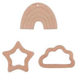 Anneau de dentition en hêtre pour bébé jouet mentaires oriel de dessin animé pendentif TeWindsor