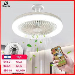 Ventilateur de plafond intelligent avec lumières LED télécommande base de convertisseur salon