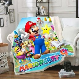 Couvertures de dessin animé Super Mario Bros pour lits textile de maison tapis de glouton