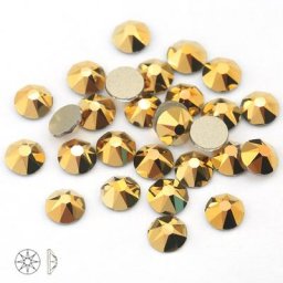 Aurum/Jet hématite SS16-SS30 8 grands 8 petits strass en verre de cristal pour vêtements 2088