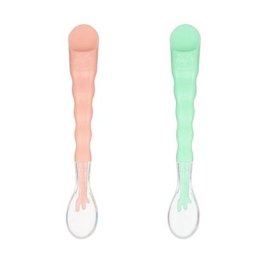 N80C cuillères portables en Silicone pour bébé cuillère d'alimentation pour bébé Double cuillère