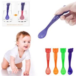 Cuillère de sécurité pour enfant en bas âge cuillère d'alimentation avec changement de couleur