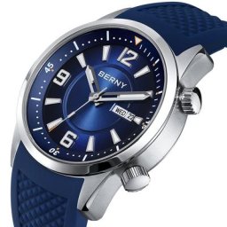 BERNY MIYOTA-Montre de Plongée existent en Acier Inoxydable pour Homme Montre-Bracelet Mécanique de