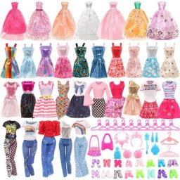 Barwa Fashion 54 Pieces=8 Dresses+3 Tops Pants+3 Swimsuits+5 Suspender Skirts+10 Shoes + 10