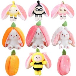 Peluche créative Harvey Bunny pour enfants peluche douce animal cachant des fruits cadeau