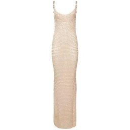AYA MUSE Robe midi fendue en maille vatia