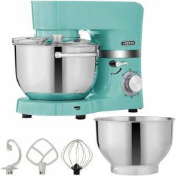 Arebos - Robot Pâtissier Professionnel 1500W Turquoise Robot de Cuisine Multifonction avec Fouet,