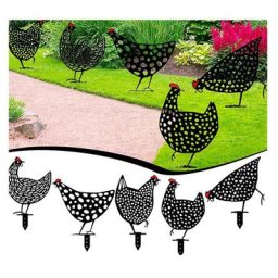 Lot de 5 poules réalistes Décoration de jardin Décoration en forme de poulet Silhouette de cour