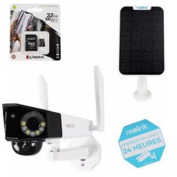Caméra 4G solaire large vision - Détection intelligente / 100% sans-fil autonome / 2K 4MP / IP66 /