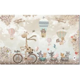 Tableau enfant girafe à velo - 80x50 cm