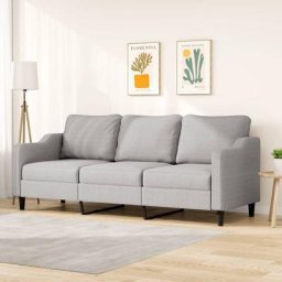 Kalisse - Canapé Relax Salon - Moderne Canapé à 3 places Gris clair 210 cm Tissu,228x77x80 cm