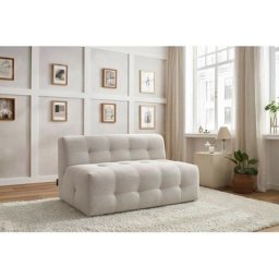 Canapé modulable Bobochic Chauffeuse 2 places sans accoudoir pour canapé modulable kleber Beige