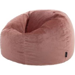 Pouf Fauteuil en Velours Aurora, Poufs de Salon pour Adultes - Grand, 84cm x 70cm, Aube Rose - Aube