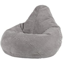 Pouf Fauteuil Velours Côtelé pour Enfants Dalton, Pouf de Chambre, Gris Clair - Gris Clair - Icon